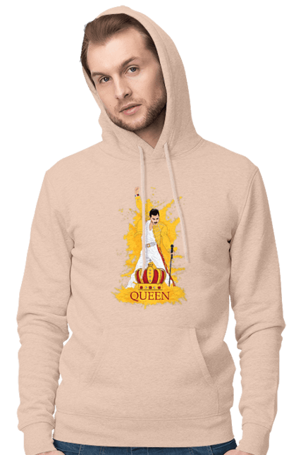 Men's hoodie with prints Freddie Mercury. Freddie mercury, lettering, music, queen, rock, rock band. 2070702