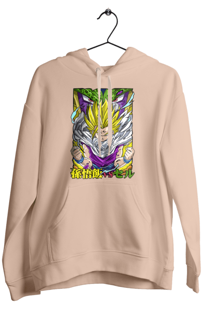 Men`s hoodie with prints Dragon Ball Gohan. Anime, dragon ball, gohan, goku, manga, tv series, vegeta. 2070702
