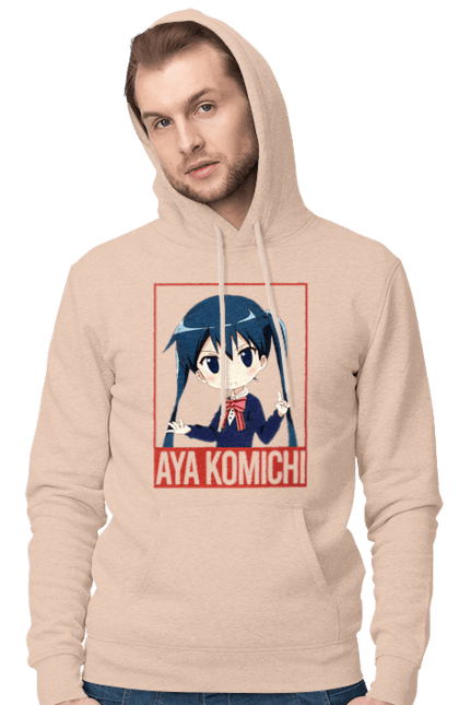 Men's hoodie with prints Kiniro Mosaic Aya Komichi. Anime, aya komichi, gold mosaic, kiniro mosaic, kinmoza, manga. 2070702