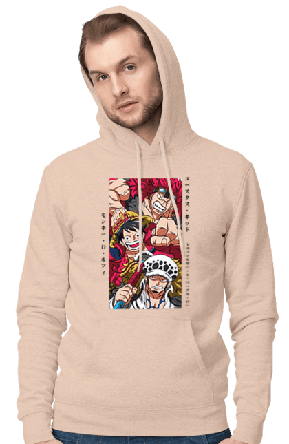 Men's hoodie with prints One Piece Luffy. Anime, luffy, manga, monkey de luffy, one piece, pirates. 2070702