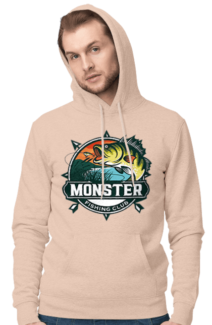 Чоловіче худі з принтом "Рибальський клуб". Відпочинок, рибак, рибальський клуб, хоббі. 2070702