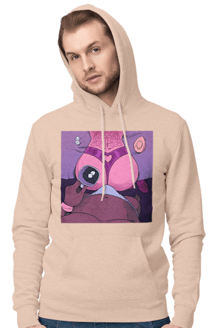 Чоловіче худі з принтом "Ранкова Кава З Жопкою". Гола, жопа, кава, труси. 2070702