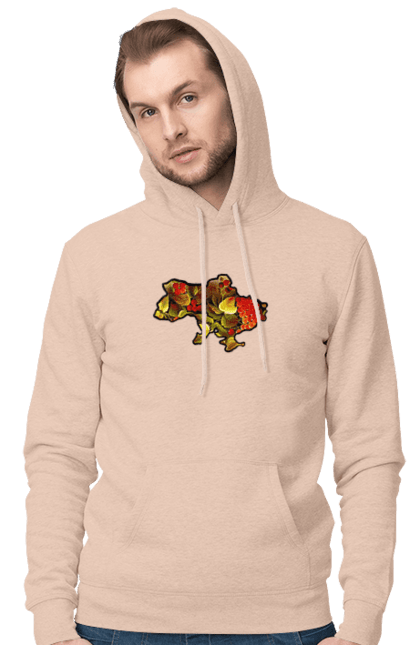 Чоловіче худі з принтом "Справжня Україна". Барви, квіти, кольору, краса, листя, настрій, україна. 2070702