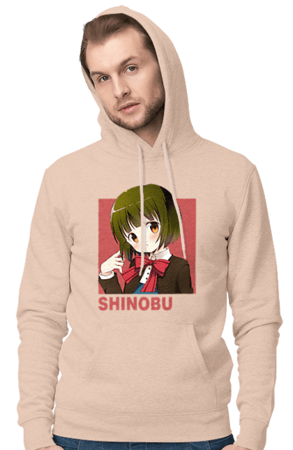 Men's hoodie with prints Kiniro Mosaic Shinobu Omiya. Anime, gold mosaic, kiniro mosaic, kinmoza, manga, shinobu, shinobu omiya. 2070702