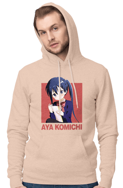 Men's hoodie with prints Kiniro Mosaic Aya Komichi. Anime, aya komichi, gold mosaic, kiniro mosaic, kinmoza, manga. 2070702