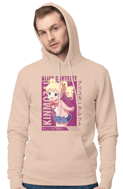 Чоловіче худі з принтом "Золота мозаїка Аліса Картелет". Alice cartelet, anime, kiniro mosaic, kinmoza, manga, аліса, аліса картелет, аніме, золота мозаїка, манга. 2070702