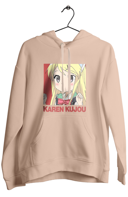 Men's hoodie with prints Kiniro Mosaic Karen Kujo. Anime, gold mosaic, karen, karen kujo, kiniro mosaic, kinmoza, manga. 2070702