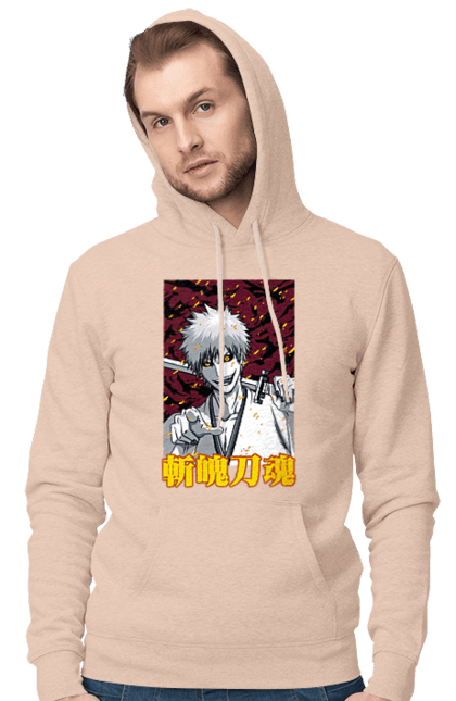 Men's hoodie with prints Bleach Ichigo Kurosaki. Anime, bleach, ichigo, ichigo kurosaki, manga. 2070702