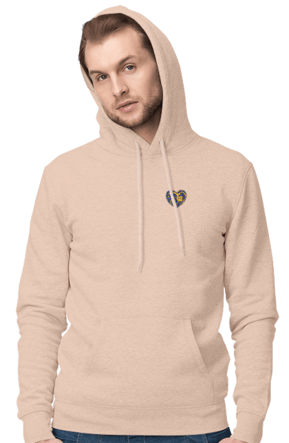 Men`s hoodie with prints Hearts of the unbreakable. Dark blue, heart, symbolics, ukraine, unbreakable. 2070702