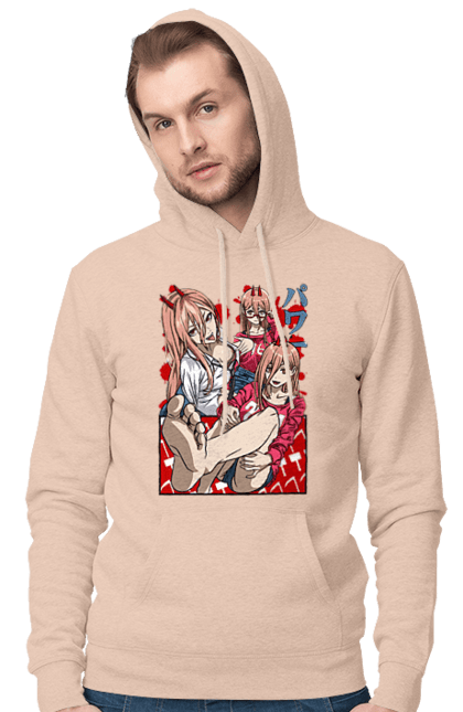 Men's hoodie with prints Chainsaw Man Power. Anime, chainsaw man, demon, manga, power, shonen. 2070702