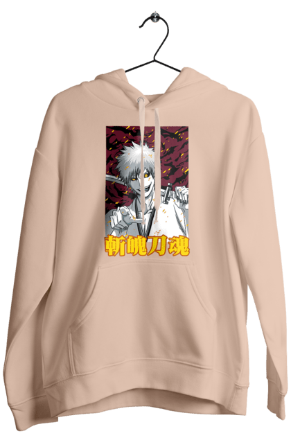 Men's hoodie with prints Bleach Ichigo Kurosaki. Anime, bleach, ichigo, ichigo kurosaki, manga. 2070702