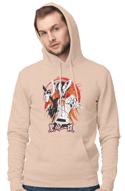 Мужское худи с принтом Блич Ичиго Куросаки. Anime, bleach, ichigo kurosaki, manga, аниме, блич, ичиго, ичиго куросаки, манга. 2070702