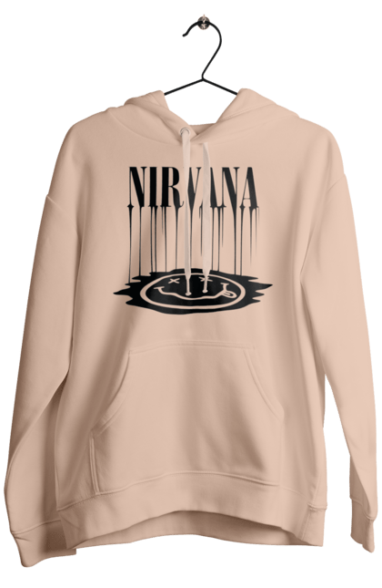 Men's hoodie with prints Nirvana. Alternative rock, grunge, hard rock, kurt cobain, nirvana, punk rock, rock band. 2070702