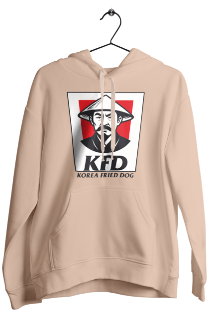 Чоловіче худі з принтом "Korea Fried Dog". Бренди, гумор, жартівливі, кфц, літні, прикольні, смішні, фаст-фуд. 2070702