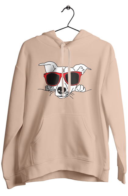 Чоловіче худі з принтом "Собака Визирає". Визирати, окуляри, собака. 2070702