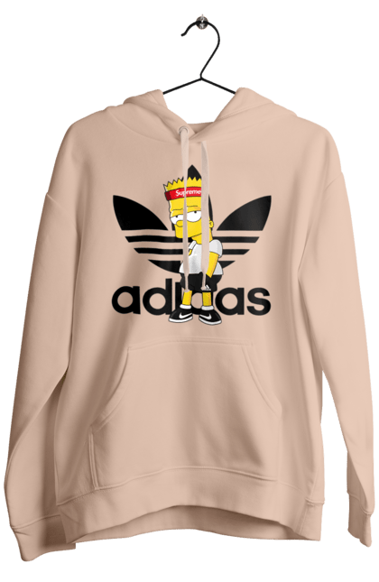 Men's hoodie with prints Adidas Bart. Adidas, bart, cartoon, simpson. 2070702