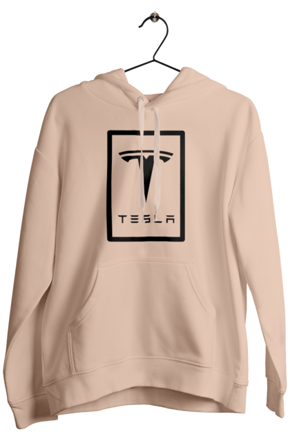 Men`s hoodie with prints Tesla. Tesla. 2070702