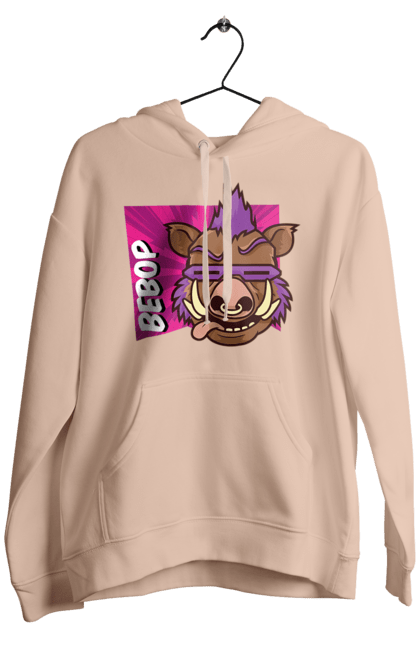 Men's hoodie with prints Teenage Mutant Ninja Turtles Bebop. Animated series, bebop, comic, ninja, ninja turtles, villain. 2070702