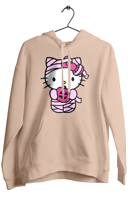 Чоловіче худі з принтом "Хелло Кітті Хелловін". Halloween, hello kitty, mummy, бренд, кіт, кошеня, мумія, персонаж, хелло кітті, хелловін. 2070702