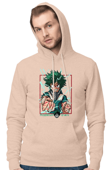 Чоловіче худі з принтом "Моя академія героїв Мідорія". Izuku, midoriya, my hero academia, аніме, ізуку мідорія, манга, мідорія, моя геройська академія. 2070702