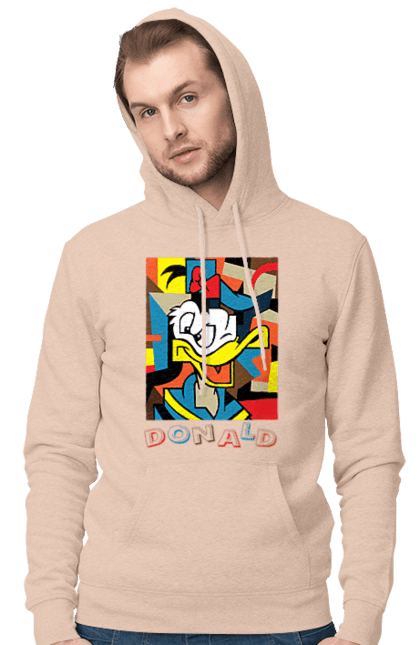 Мужское худи с принтом Дональд Дак. Donald duck, абстракция, дональд дак, мультсериал, мультфильм, рисунок. 2070702