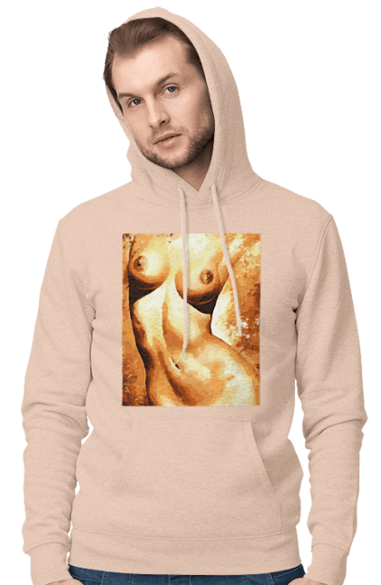 Чоловіче худі з принтом "Краса тіла". Вигини жіночого тіла, грація тіла, груди, жіноче тіло, жіночі груди, краса тіла. 2070702