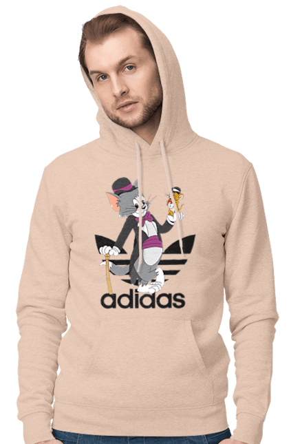 Чоловіче худі з принтом "Adidas Том і Джеррі". Adidas, tom and jerry, адідас, джеррі, кіт, миша, мульт, мультсеріал, том, том і джеррі. 2070702