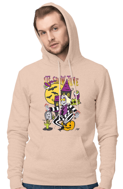 Men's hoodie with prints Beetlejuice. Beetlejuice, comedy, ghost, horror, movie, tim burton, warner bros. 2070702