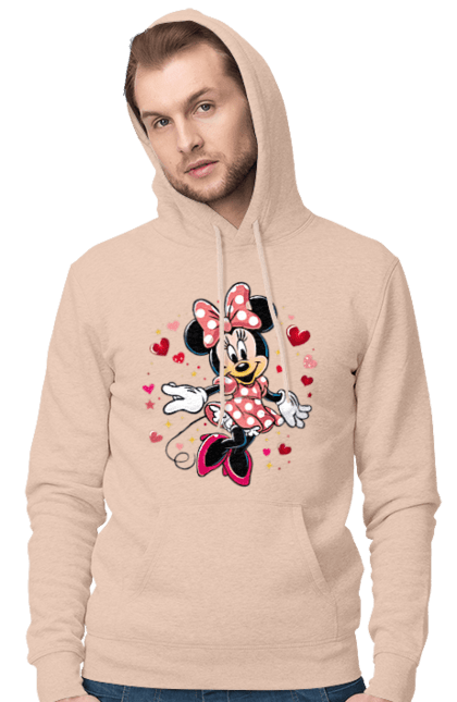 Чоловіче худі з принтом "Мінні Маус". Mickey mouse, minnie mouse, дісней, для дівчат, міккі, міккі маус, мінні маус, мультфільм. 2070702