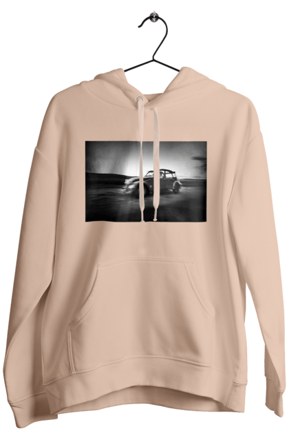 Чоловіче худі з принтом "Ретро машина чб". Авто, ретро, ретро машина, чорно біла машина. 2070702