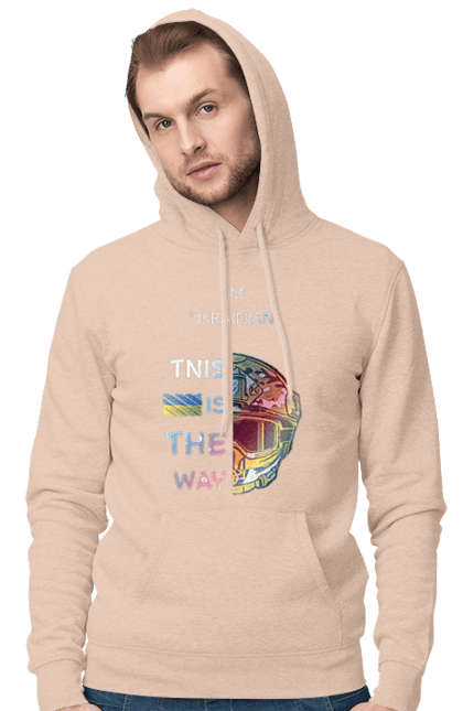 Чоловіче худі з принтом "Я українець це шлях колорфул". Зсу, мандалоріан, символ україни зсу, солдат зсу, україна, українець це шлях, це шлях, я українець. 2070702