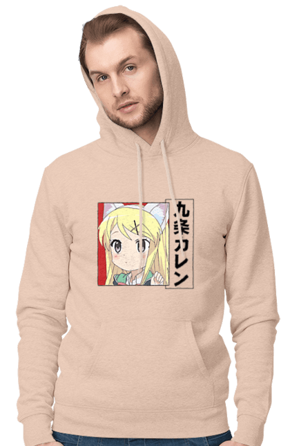 Men's hoodie with prints Kiniro Mosaic Karen Kujo. Anime, gold mosaic, karen, karen kujo, kiniro mosaic, kinmoza, manga. 2070702