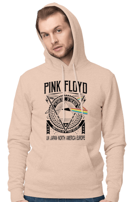 Men's hoodie with prints Pink Floyd. Album, music, pink floyd, rock, rock band. 2070702