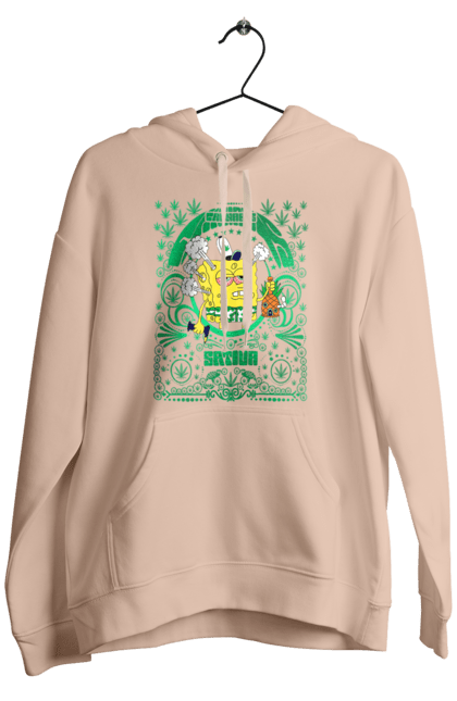 Men's hoodie with prints SpongeBob. Animated series, cartoon, spongebob, spongebob squarepants. 2070702