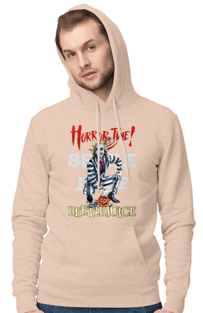 Men's hoodie with prints Beetlejuice. Beetlejuice, comedy, ghost, horror, movie, tim burton, warner bros. 2070702