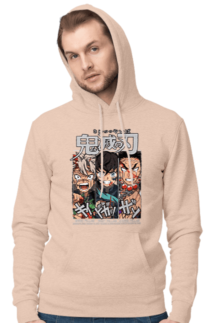 Men's hoodie with prints Demon Slayer Sanemi Muichiro Gyomei. Anime, demon slayer, gyomei, himejima, kimetsu no yaiba, manga, muichiro, sanemi. 2070702