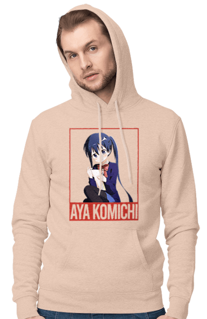 Men's hoodie with prints Kiniro Mosaic Aya Komichi. Anime, aya komichi, gold mosaic, kiniro mosaic, kinmoza, manga. 2070702