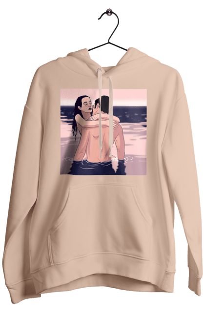 Чоловіче худі з принтом "Парочка Обнімається В Річці". Голо, кохання, пара. 2070702