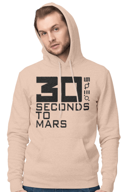 Men's hoodie with prints Thirty Seconds to Mars. 30 seconds, 30 seconds mars, alternative rock, group, hard rock, music, rock, seconds to mars, thirty seconds. 2070702