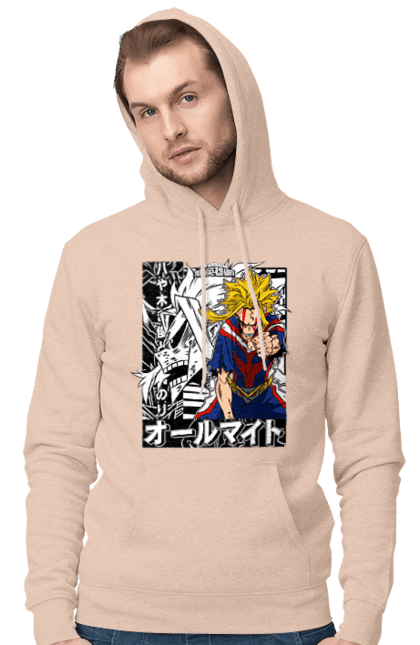 Men`s hoodie with prints My hero academy All Might. All might, anime, manga, mga, my hero academy, one for all, yagi toshinori. 2070702