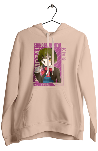 Men's hoodie with prints Kiniro Mosaic Shinobu Omiya. Anime, gold mosaic, kiniro mosaic, kinmoza, manga, shinobu, shinobu omiya. 2070702