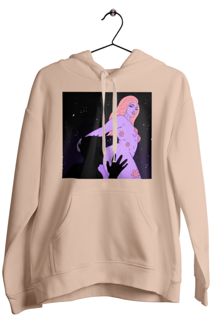 Чоловіче худі з принтом "Фіолетова Дівчина". Дівчина, тіло. 2070702