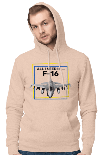 Men`s hoodie with prints F16. Airplane, f16, himars, weapon, zaluzhny. 2070702