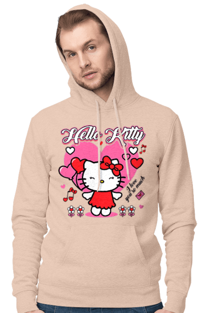 Чоловіче худі з принтом "Хелло Кітті". Hello kitty, бренд, кіт, кошеня, персонаж, хелло кітті. 2070702