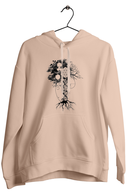 Men`s hoodie with prints Tree of life. Divine essence, fibonacci number, flower of life, flower space, golden section, macromolecule, number of god, sacred geometry, seeds of life, tree of life. 2070702