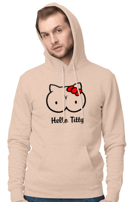 Чоловіче худі з принтом "Hello Kitty". Hello, hello kitty, kitty, дорослі, краса. 2070702