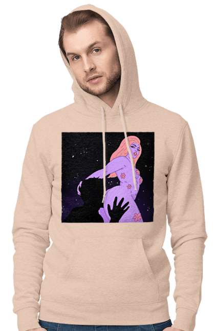 Чоловіче худі з принтом "Фіолетова Дівчина". Дівчина, тіло. 2070702