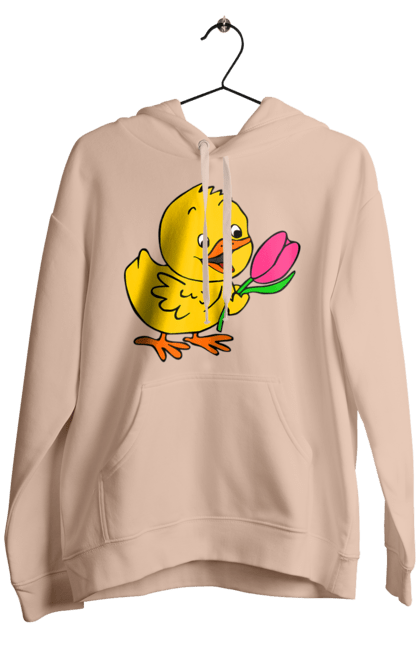 Чоловіче худі з принтом "Курча З Тюльпаном". Курча, тюльпан. 2070702