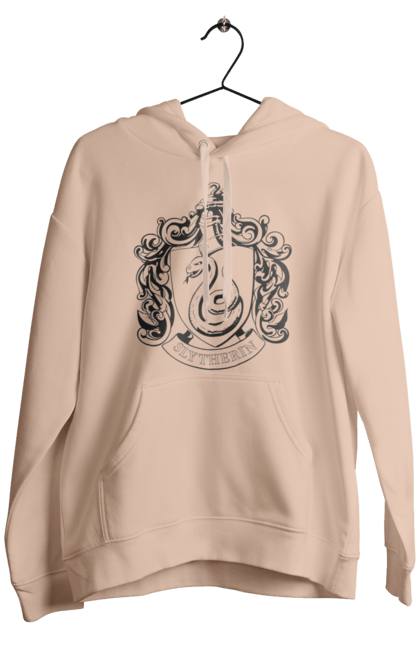 Men's hoodie with prints Harry Potter Slytherin. Faculty, franchise, harry potter, hogwarts, slytherin. 2070702