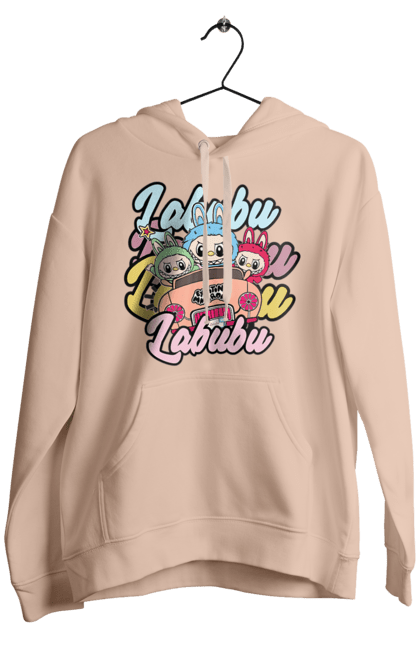 Чоловіче худі з принтом "Лабубу". Іграшка лабубу, лабубу, лабубу кока кола, мерч лабубу, мила, рожева лабубу, смішна лабубу. 2070702